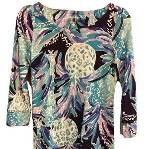 Lilly Pulitzer Hollee Sneak A Peek Cutout Dress Pima Cotton XS EUC Short